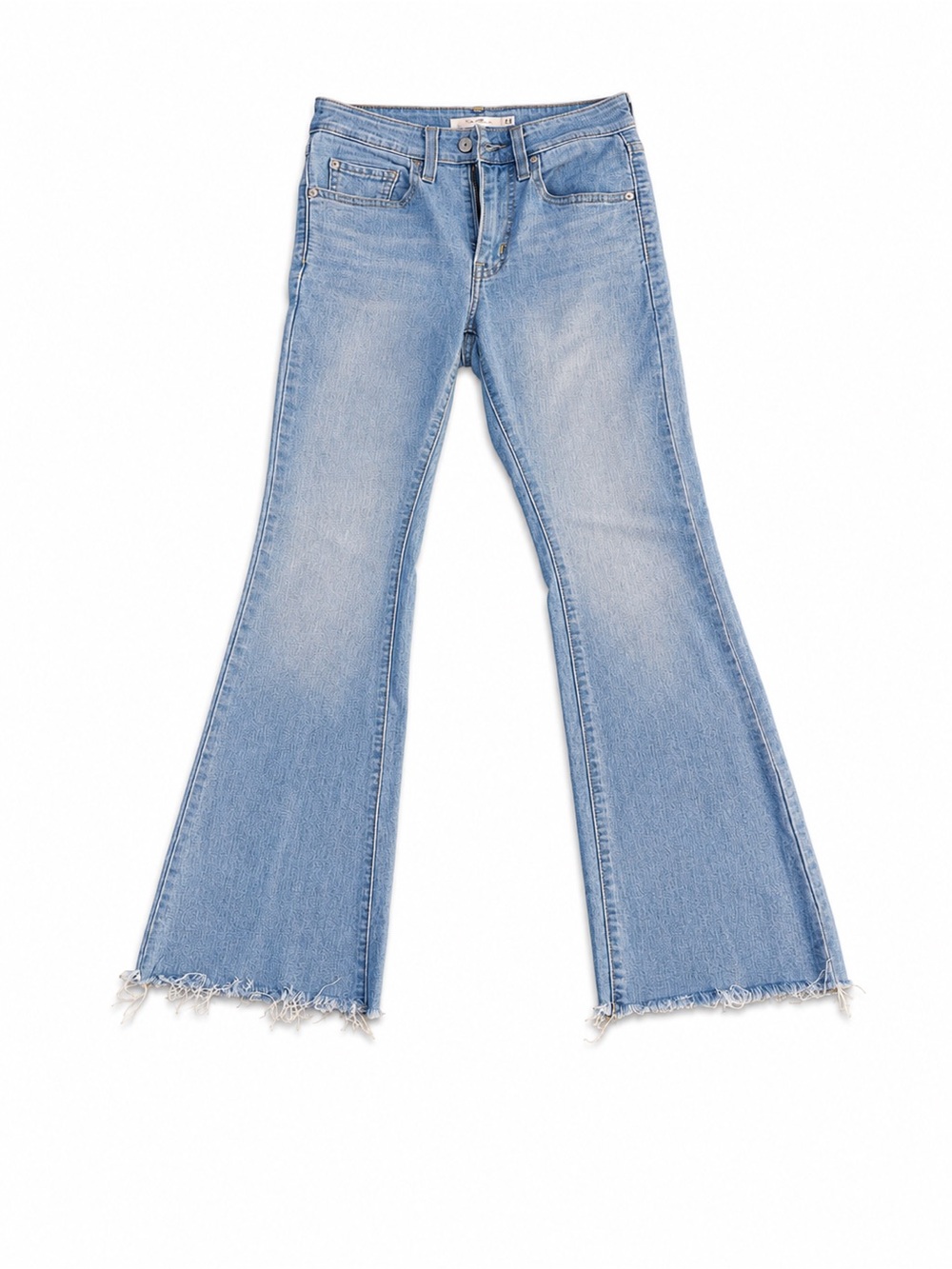 Levi's Light Blue Flare Jeans with Frayed Hem